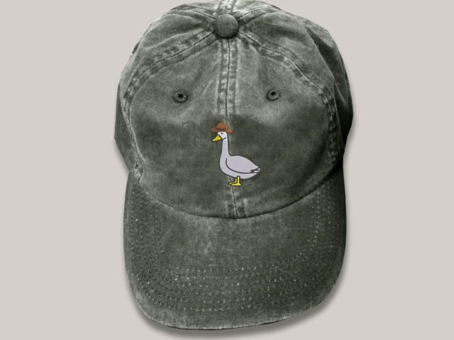 Goose Vintage Hat, Cowboy Goose Embroidered Cotton Hat