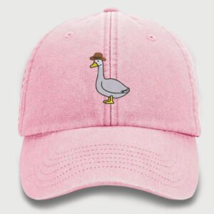 Goose Vintage Hat, Cowboy Goose Embroidered Cotton Hat - Image 3