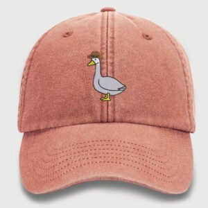 Goose Vintage Hat, Cowboy Goose Embroidered Cotton Hat - Image 4