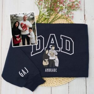 Custom Embroidered Dad Sweatshirt with Photo - Image 3