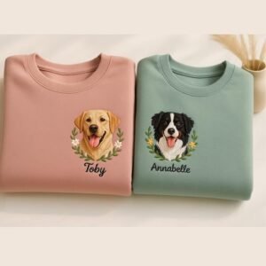 Custom Embroidered Dog Face Sweatshirt
