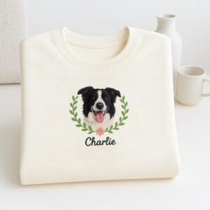 Custom Embroidered Dog Face Sweatshirt - Image 4