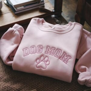 Custom Embroidered Dog Mom with paw Sweatshirt