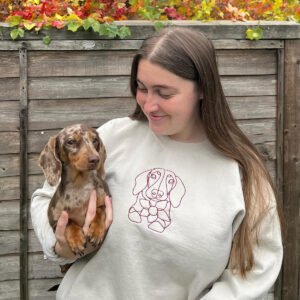 Personalized Dog Portrait Outline Embroidered Sweatshirt - Image 3