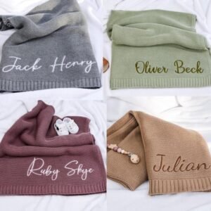 Personalized Baby Blanket, Embroidered Baby Name Blanket - Image 4