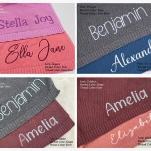 Custom Baby Name Embroidered Baby Blankets - Image 5