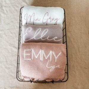 Embroidered Name Knit Blanket - Personalized Baby Name - Image 3