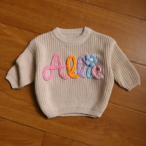 Custom Embroidered Baby Sweater – Personalized Keepsake for Babies - Image 1
