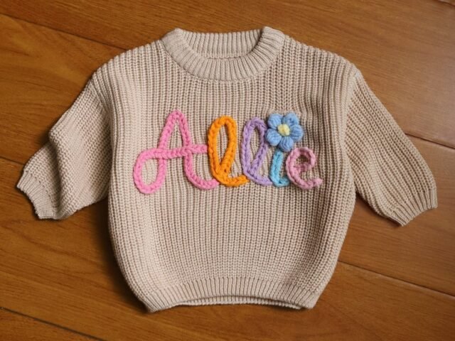 Custom Embroidered Baby Sweater – Personalized Keepsake for Babies
