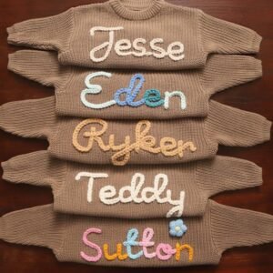 Custom Embroidered Baby Sweater – Personalized Keepsake for Babies - Image 2